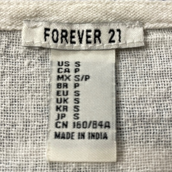 Forever 21 • tunic Blouse • Embroidered • White & Black, S - Picture 7 of 8